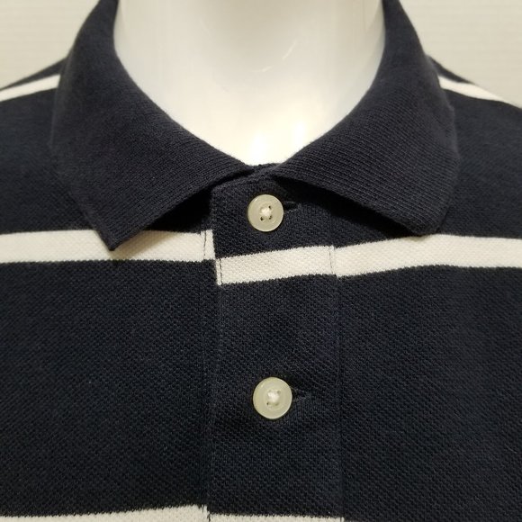 J.Crew shirt Medium Washed Piqué Polo Nautical Stripe Briton short sleeve 53259 - Picture 5 of 12